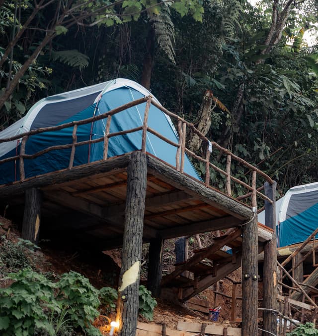 Cozy, spacious tents with comfy beds and everything you need to chill.